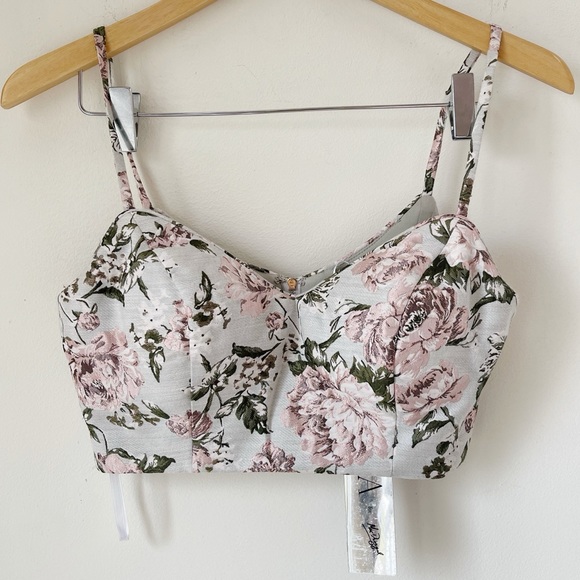 IEENA FOR MAC DUGGAL 2-Piece Floral Crop top Wide Leg Pants Set - Picture 4 of 11